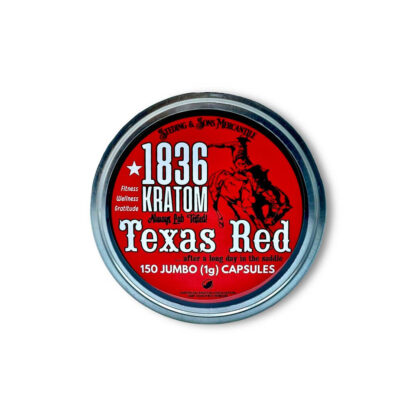 1836 Kratom Texas Red 150 Caps - red kratom capsules