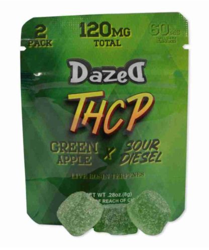 Dazed THC-P 60mg 2pk Gummies Green Apple Closeout