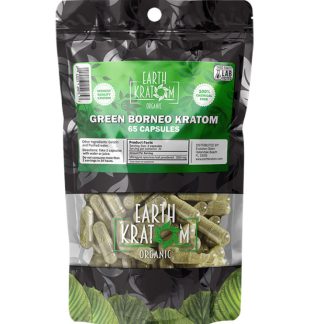 Earth Kratom- Green Borneo Caps 65 ct