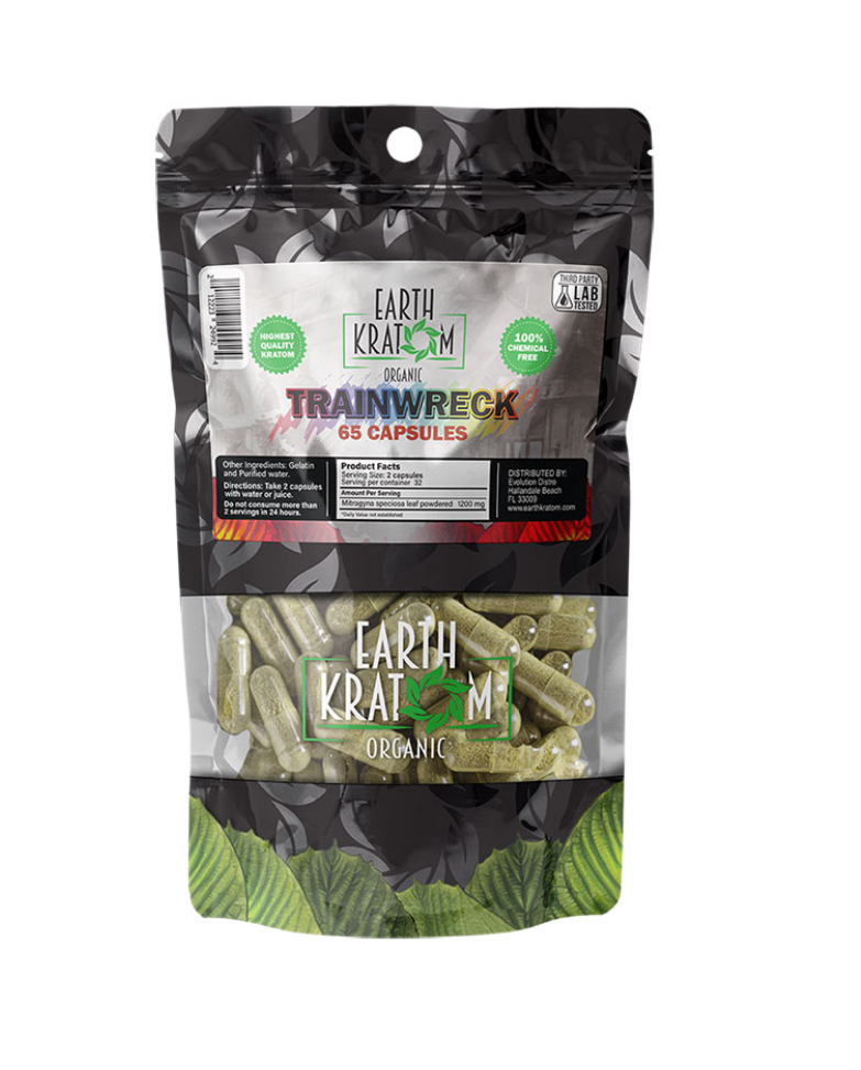 Earth Kratom- Trainwreck Caps 65 ct