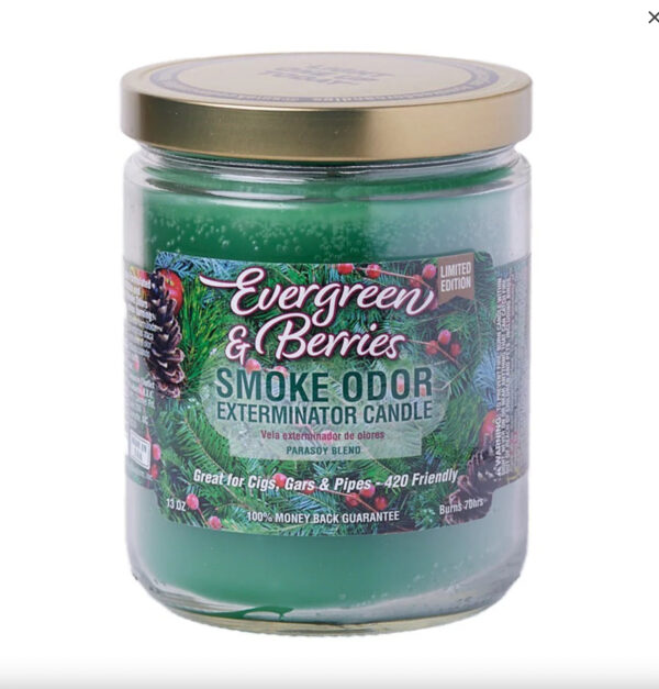 Smoke Odor Candle Evergreen & Berries