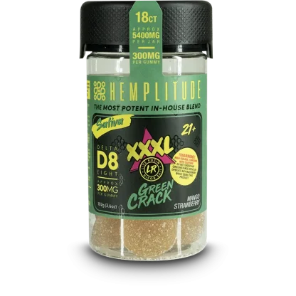 Hemplitude D8 Gummy 5400mg Green Crack 18CT