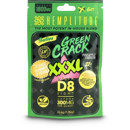 Hemplitude D8 Gummy 1800MG Green Crack 6CT