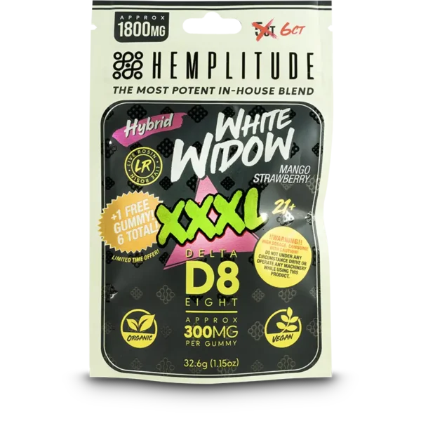Hemplitude D8 Gummy 1800mg White Widow 6ct