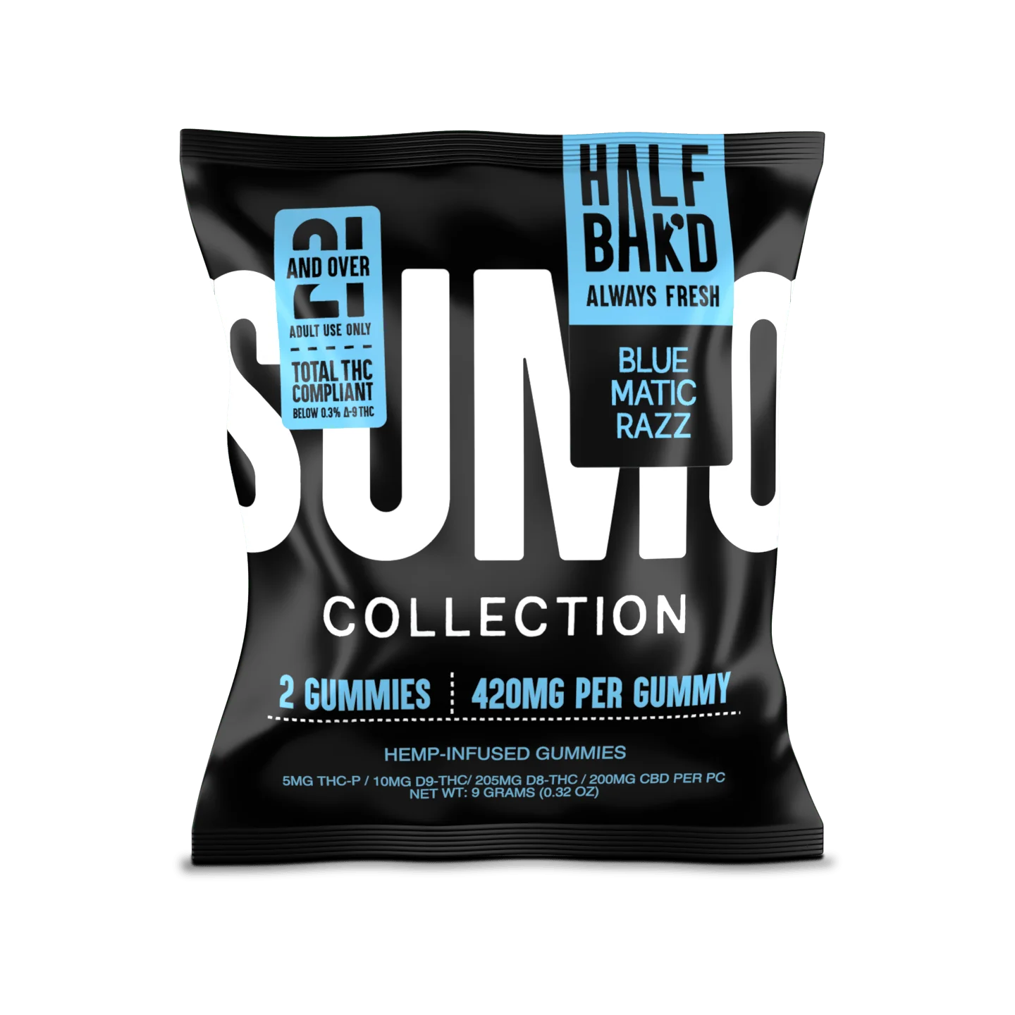 Half Bak'd Sumo Gummies 2 Pk Bluematic Razz