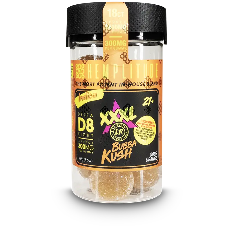 Hemplitude D8 Gummy 5400mg Bubba Kush 18CT