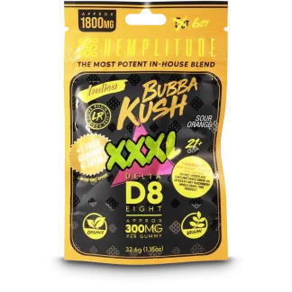 Hemplitude D8 Gummy 1800MG Bubba Kush 6CT