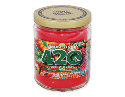 Smoke Odor Exterminator Candle 420 – mellow herbal enzyme candle for smoke, pet, and household odors.