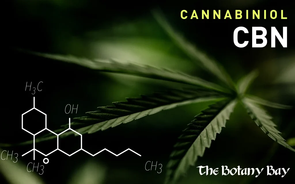 CBN structure and hemp leaf