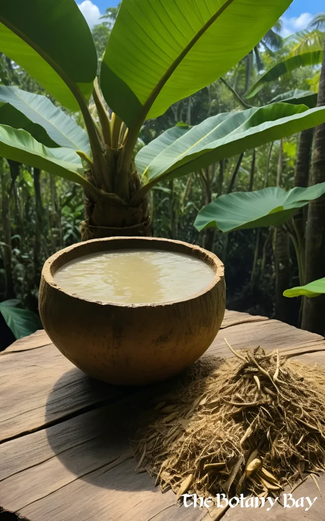 bilo of kava, ground kava root, kava plants