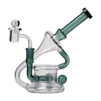 Human Grade 7.5" Recycler 45 (Triple Marble) Glass Rig - Image 6