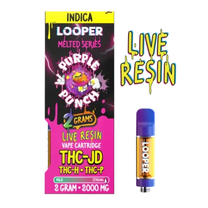 purple punch thc-jd cartridge, looper indica live resin