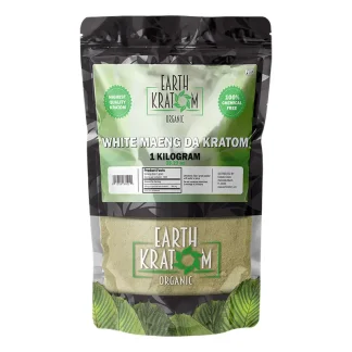 kilo of white maeng da kratom powder by earth kratom