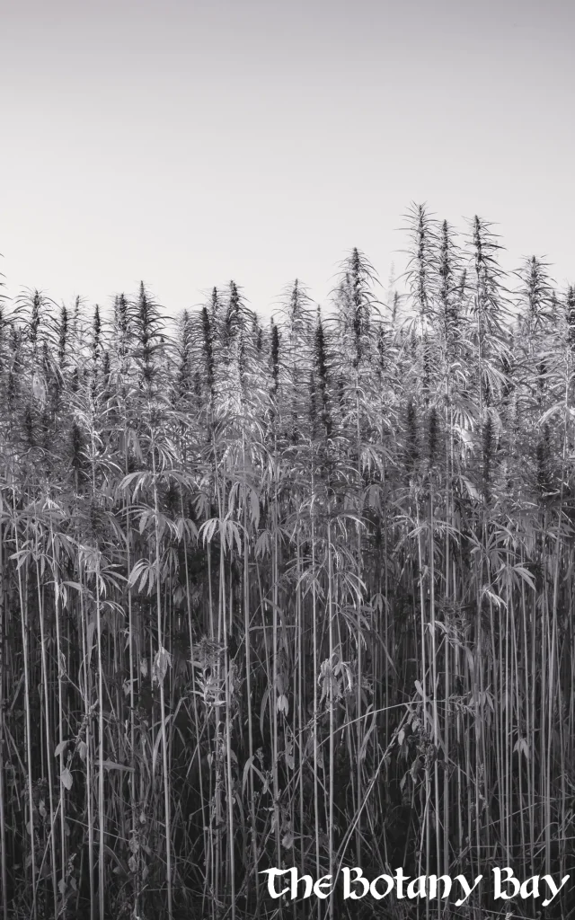 outdoor cannabis growing in field